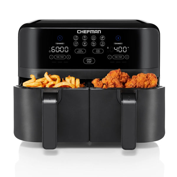 Freidora De Aire Chefman Dual TurboFry RJ38-SQPF-3TDB-2-MX | Doble Can ...