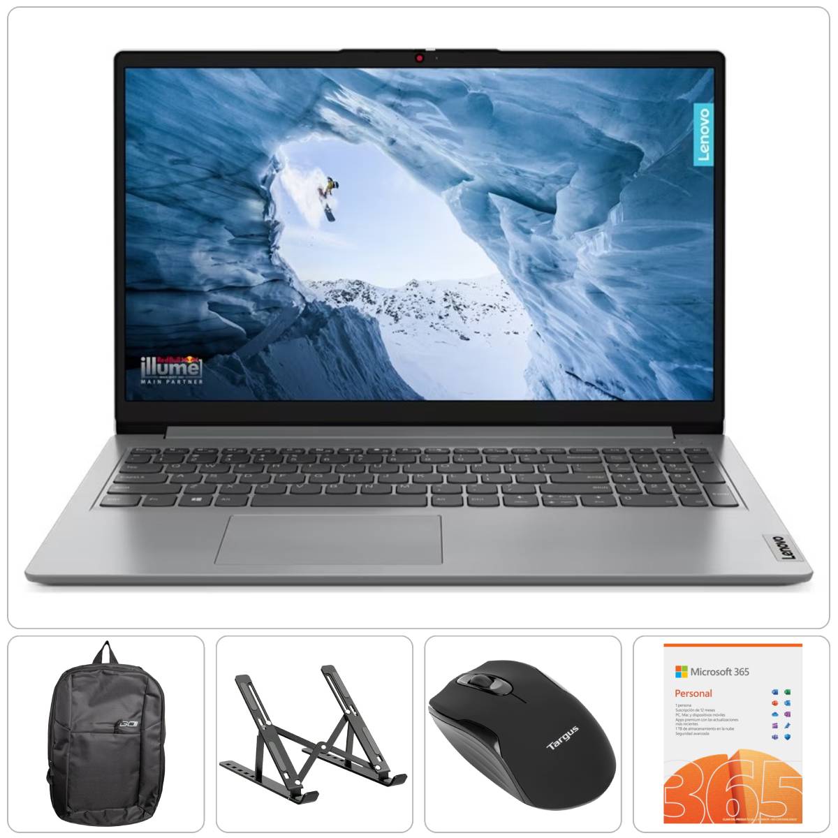 Kit B2S25 Lenovo Ideapad 1 15IAU7 + Mochila + Soporte + Mouse + Microsoft 365 Personal